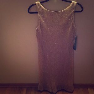 Gold sequined dress